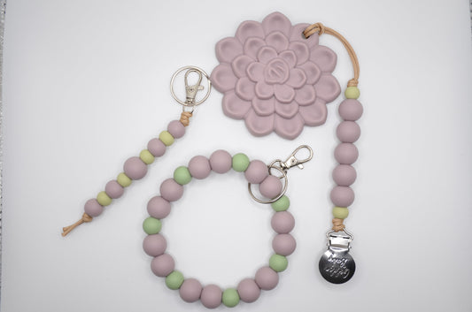 Baby Mommy and Me Bundle // Lavender Succulent Golden Baby