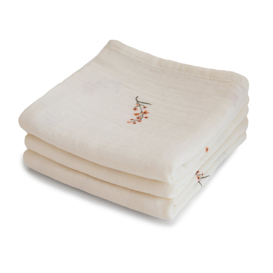 Baby Organic Cotton Muslin Cloths 3-Pack Mushie