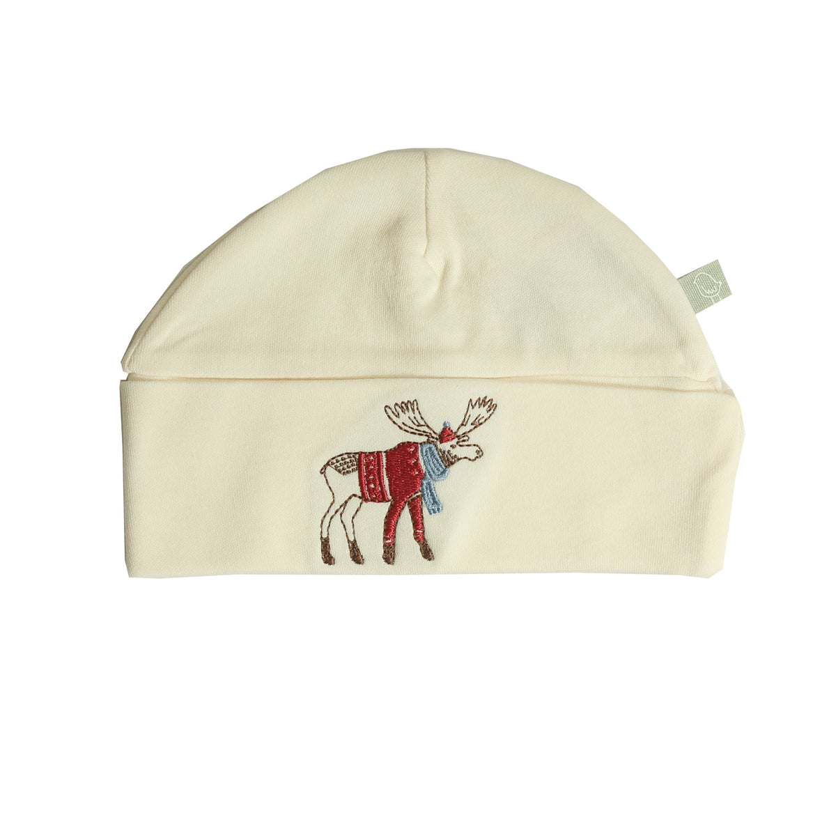 Baby roll up hat | ivory moose embroidery finn + emma