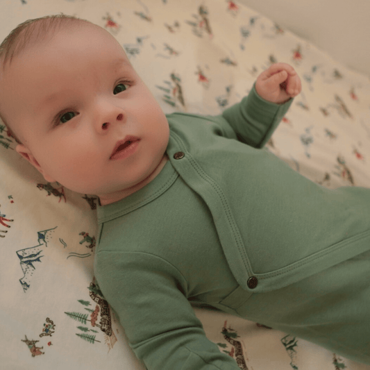 Baby footie | Basil Green finn + emma