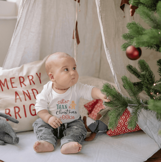 Baby long sleeve graphic bodysuit | christmas cookie finn + emma