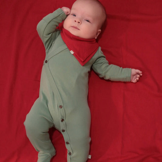 Baby footie | Basil Green finn + emma