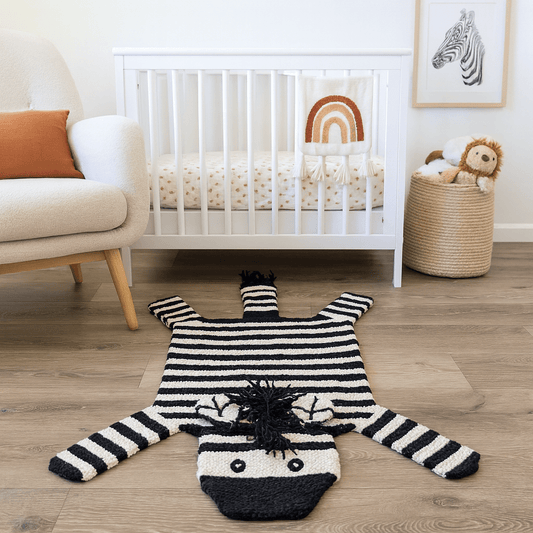 Baby Organic Wool Play Mat + Nursery Rug | Zebra finn + emma