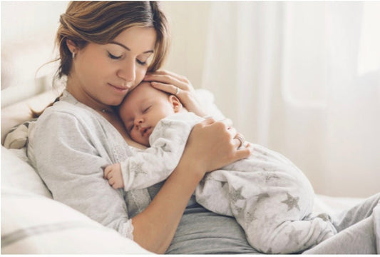 baby and mom sleeping