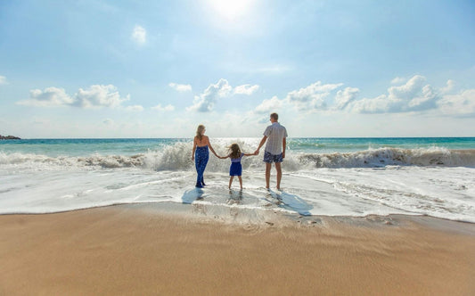 family on beach vacation