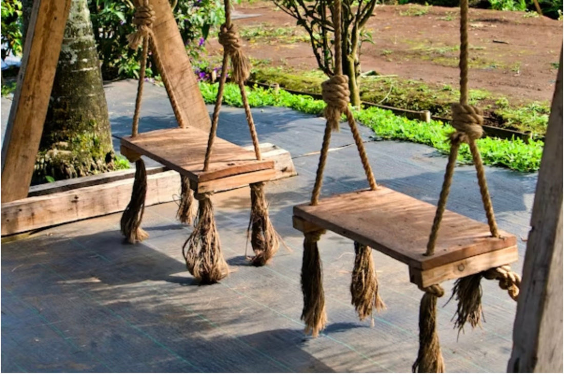 wood outdoor swing