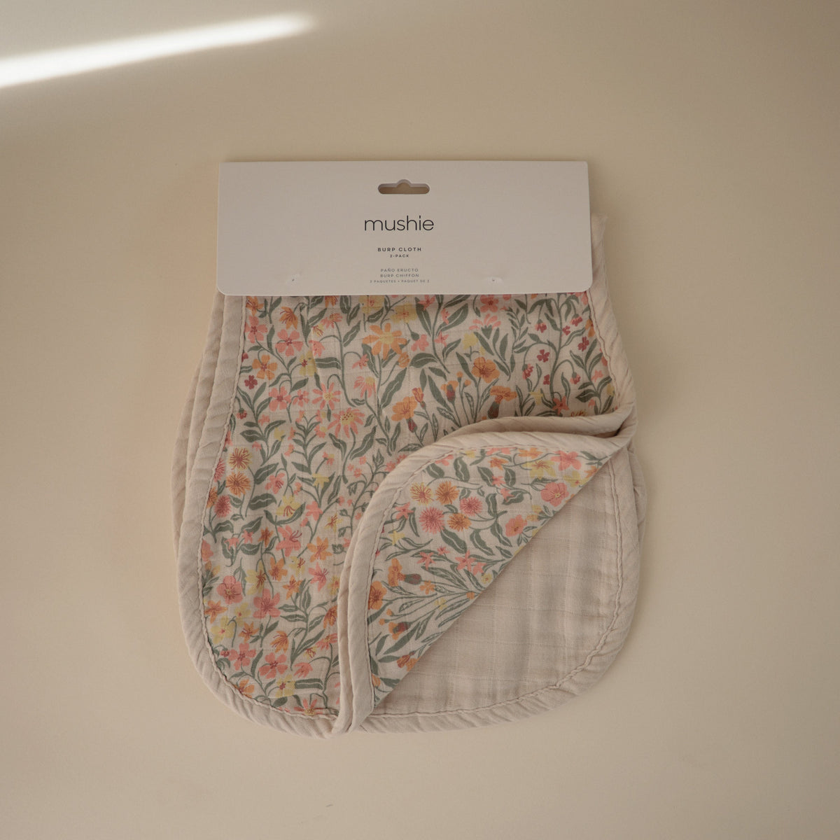 Baby Organic Cotton Muslin Burp Cloth 2-Pack Mushie