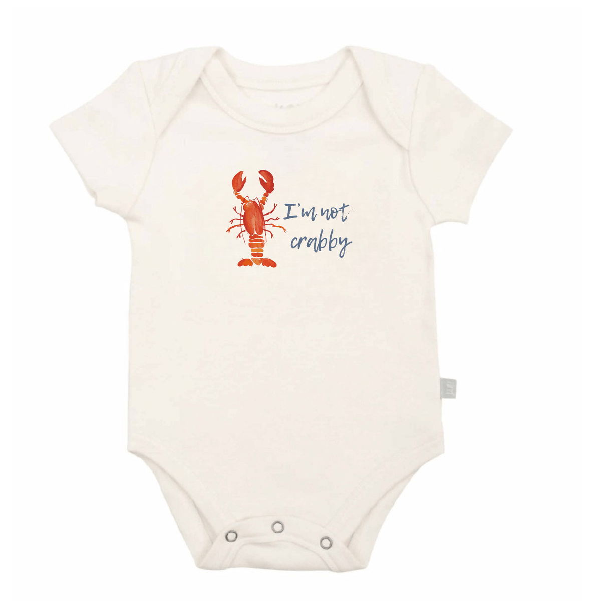 Baby graphic bodysuit | Im not crabby finn + emma