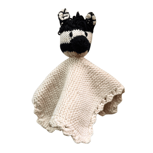 Baby knit lovie | Zachary the Zebra finn + emma