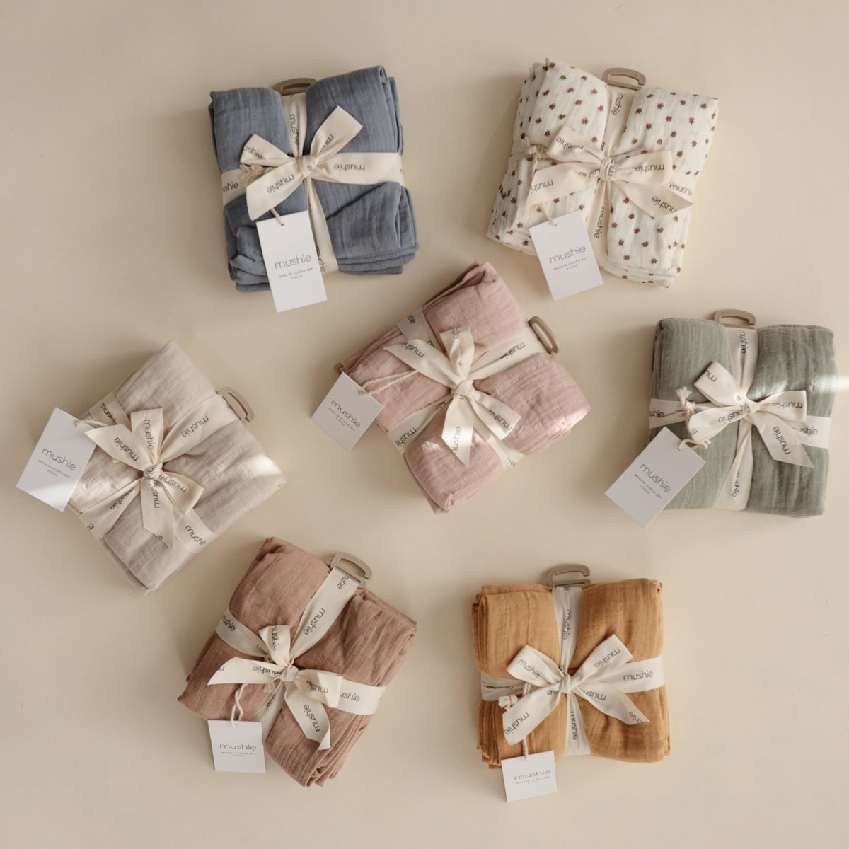 Baby Organic Cotton Muslin Cloths 3-Pack Mushie