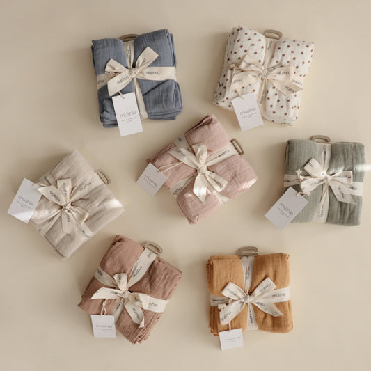 Baby Organic Cotton Muslin Cloths 3-Pack Mushie