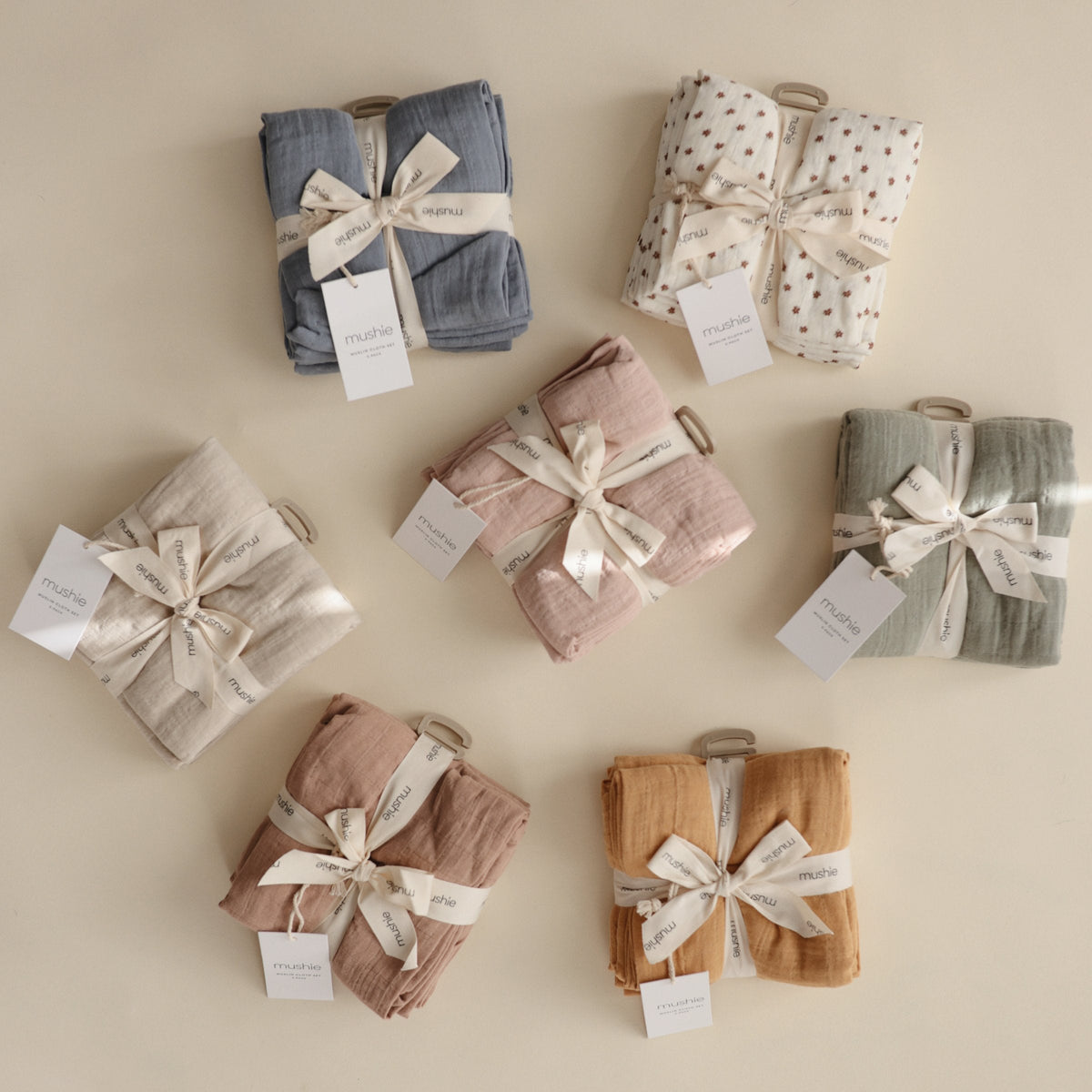 Baby Organic Cotton Muslin Cloths 3-Pack Mushie