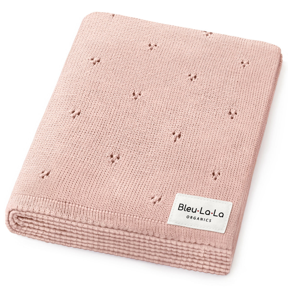 Baby Organic Pointelle Luxury Knit Swaddle Blanket Bleu La La