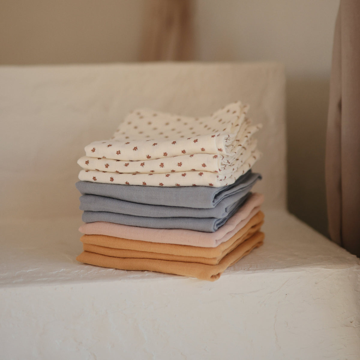 Baby Organic Cotton Muslin Cloths 3-Pack Mushie