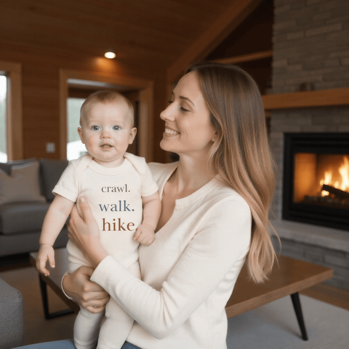 Baby graphic bodysuit | crawl walk hike finn + emma