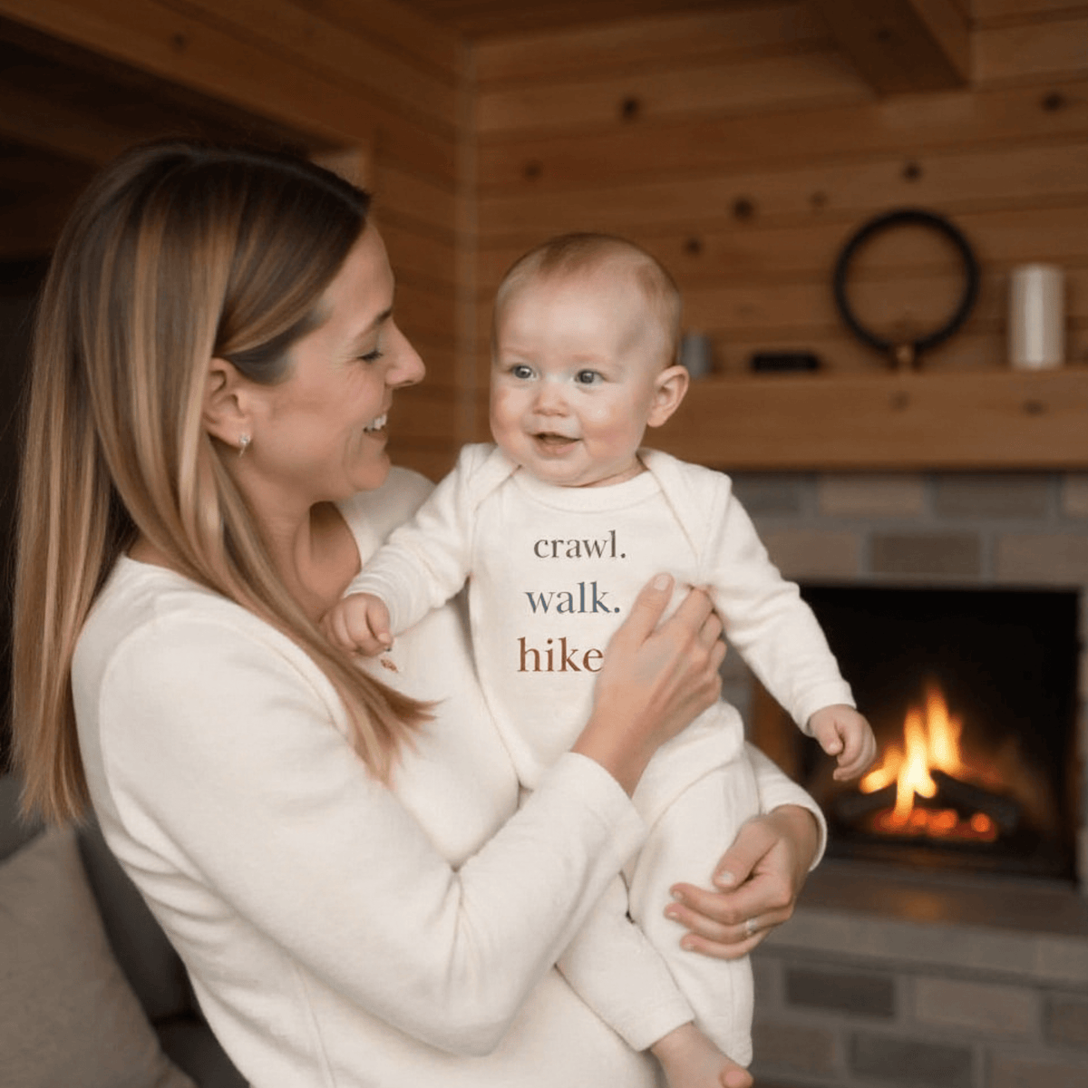 Baby graphic bodysuit | crawl walk hike finn + emma