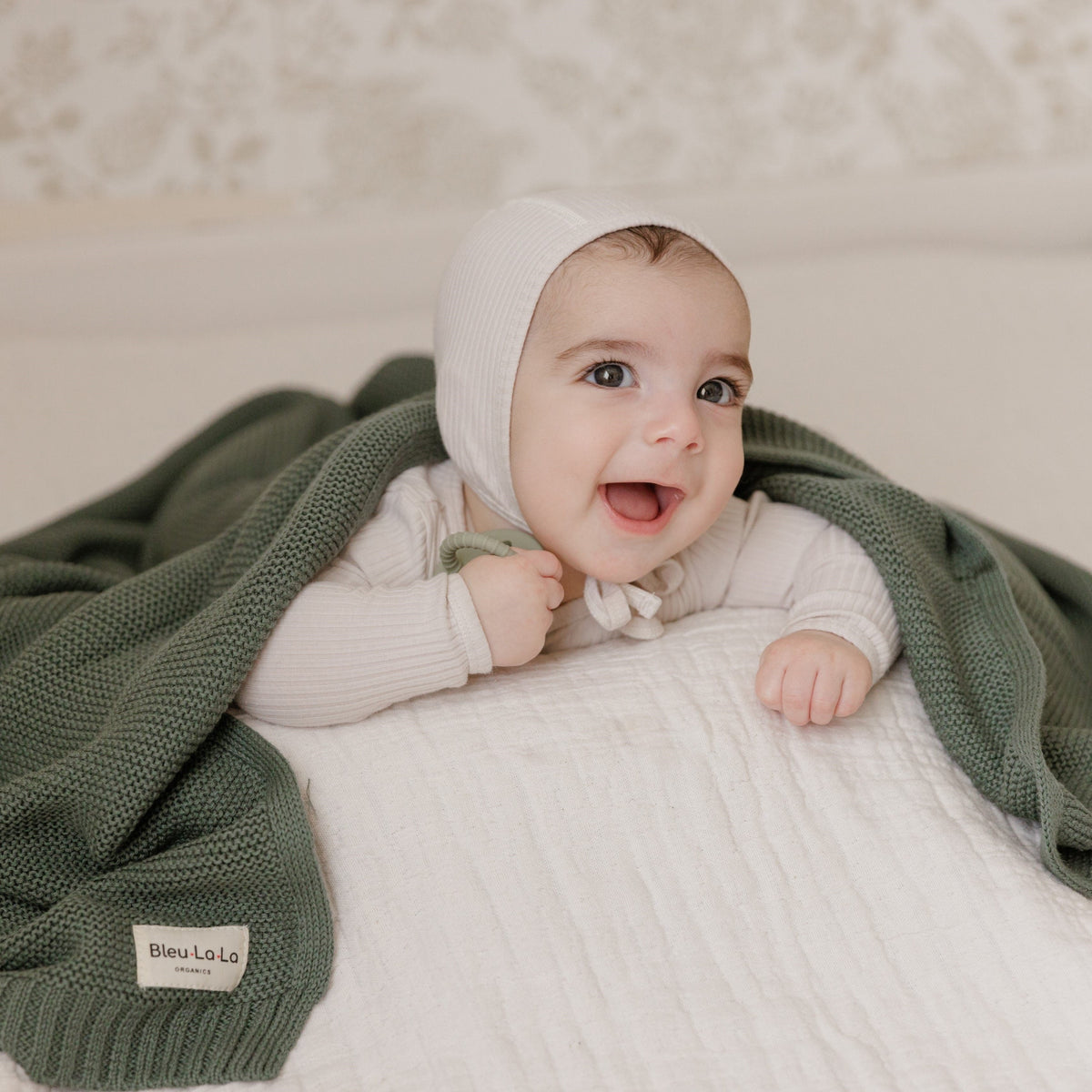 Baby Heritage Knit - 100% Organic Cotton Luxury Knit Baby Swaddle Bleu La La