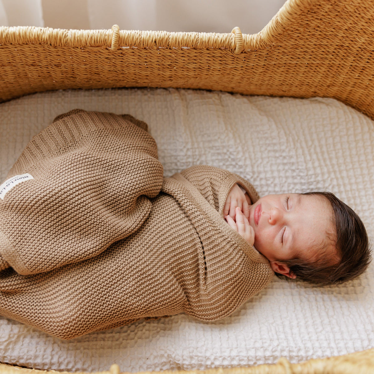 Baby Heritage Knit - 100% Organic Cotton Luxury Knit Baby Swaddle Bleu La La