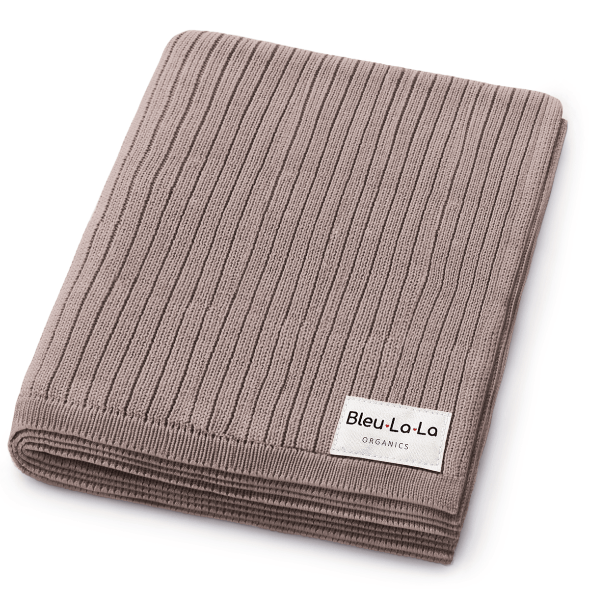 Baby Organic Ribbed Knit Cotton Baby Blanket Bleu La La
