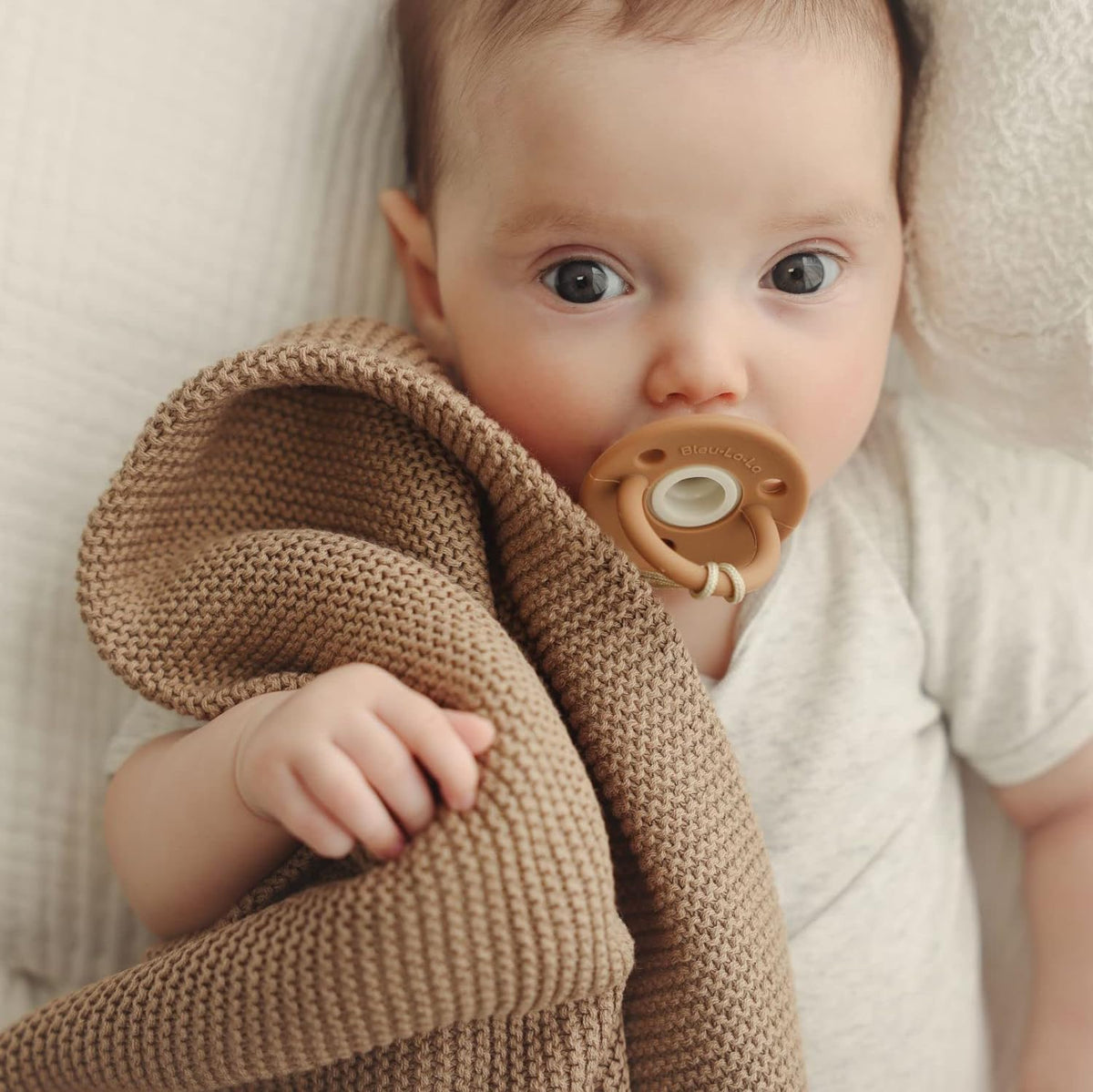 Baby Heritage Knit - 100% Organic Cotton Luxury Knit Baby Swaddle Bleu La La