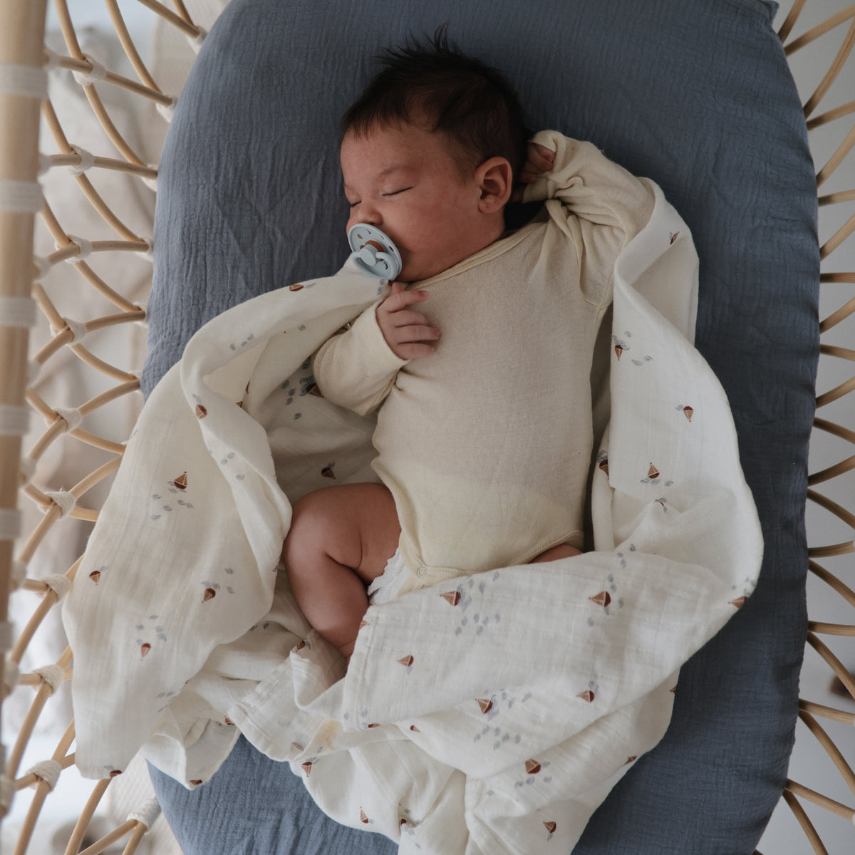Baby Organic Cotton Muslin Swaddle Blanket Mushie