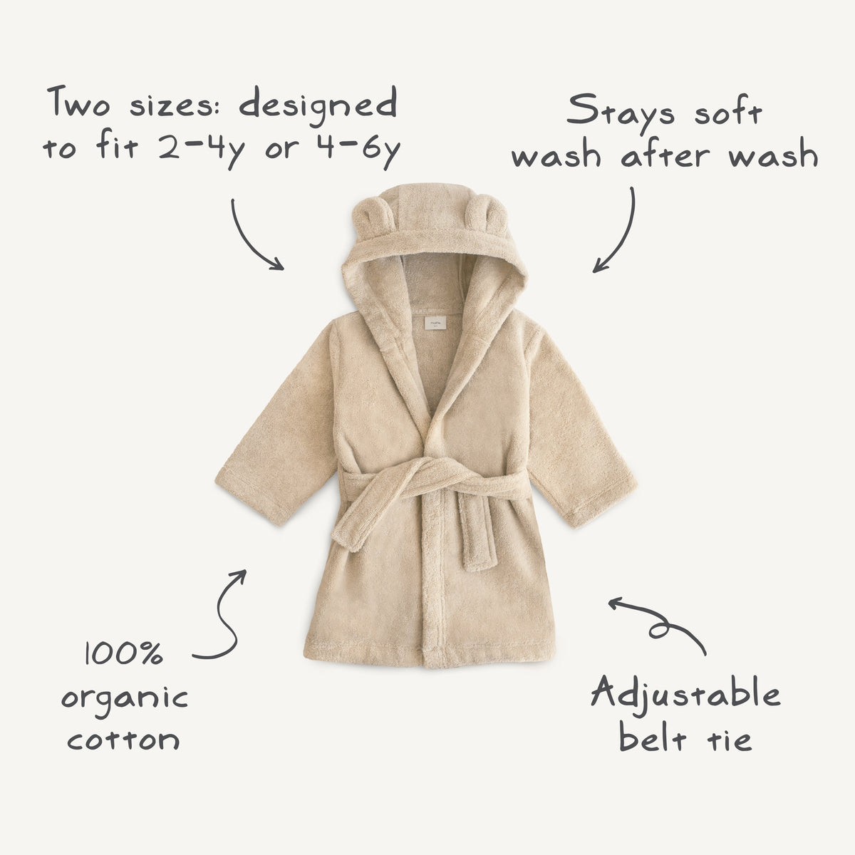Baby Organic Toddler Bear Robe Mushie