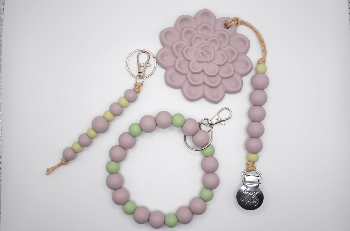 Baby Mommy and Me Bundle // Lavender Succulent Golden Baby