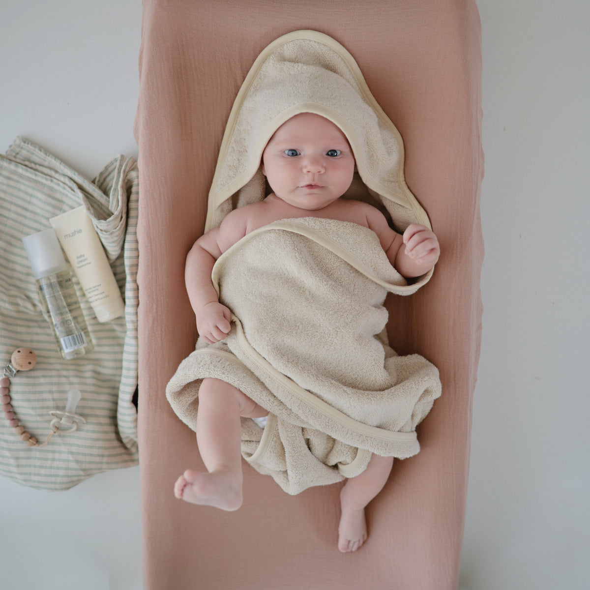 Baby Organic Cotton Baby Hooded Towel Mushie