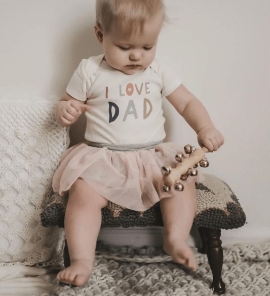 Baby Macrame Lounge Mat & Love Dad Bodysuit Bundle finn + emma