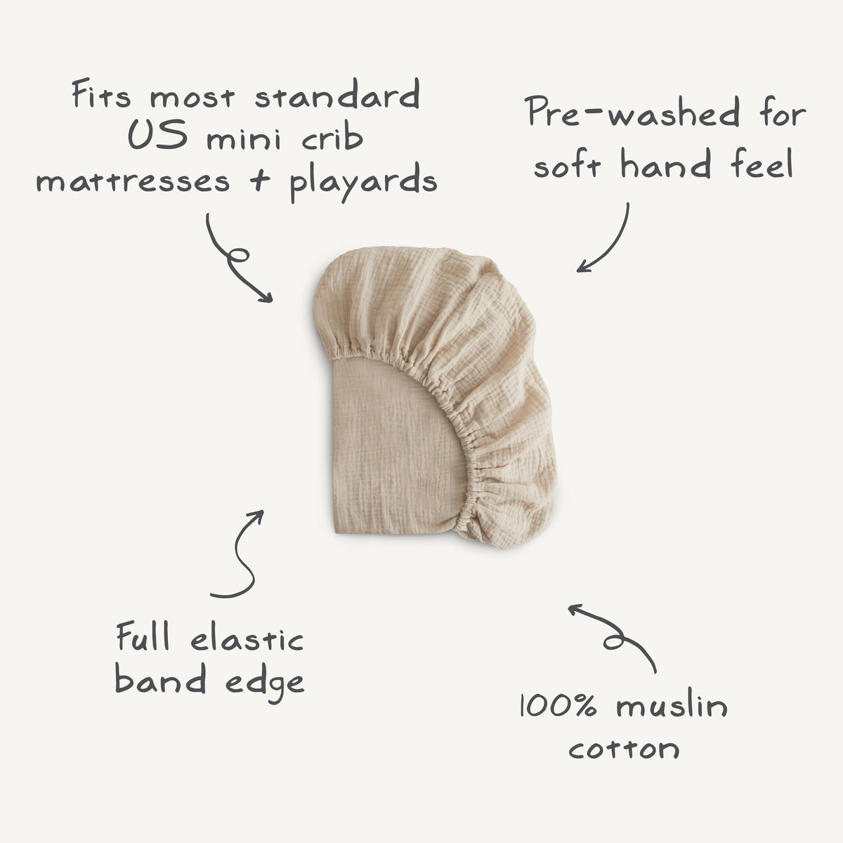 Baby Mini Muslin Crib Sheet Mushie