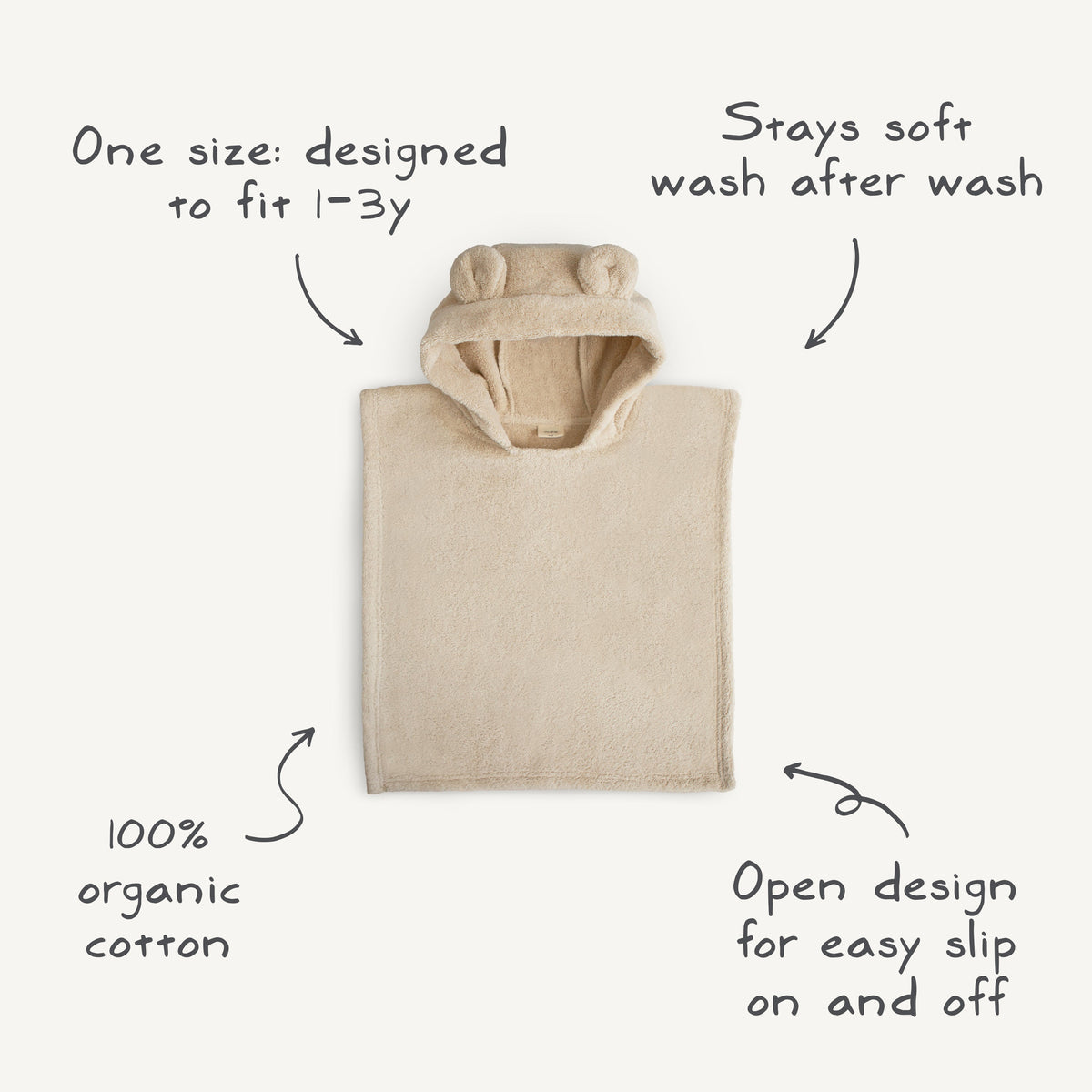Baby Bear Poncho Towel Mushie