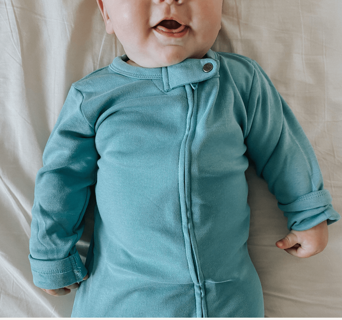 Baby 3pc footie set | vintage aqua periwinkle & heather grey finn + emma