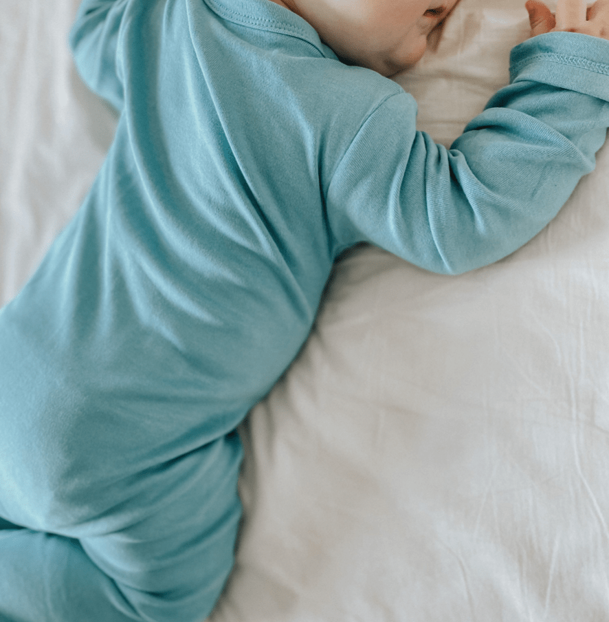 Baby footie | vintage aqua Finn + Emma