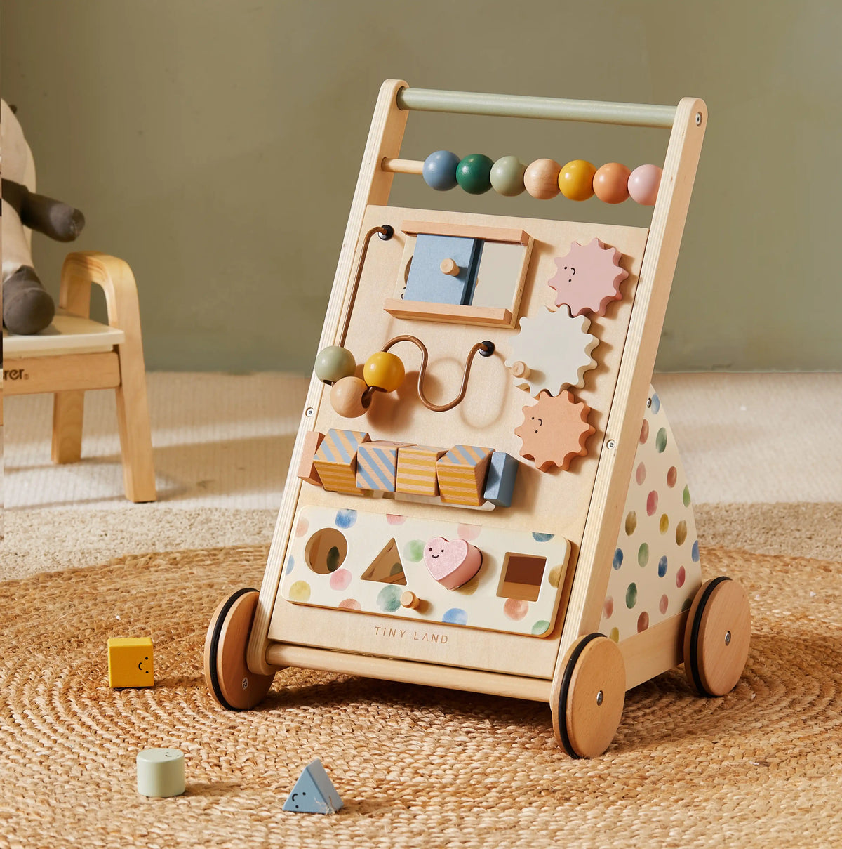 Baby Tiny Land® Versatile Natural Wooden Baby Walker Tiny Land INC
