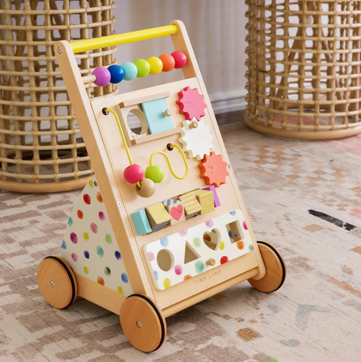 Baby Tiny Land® Premium Natural Wooden Activity Walker Tiny Land INC