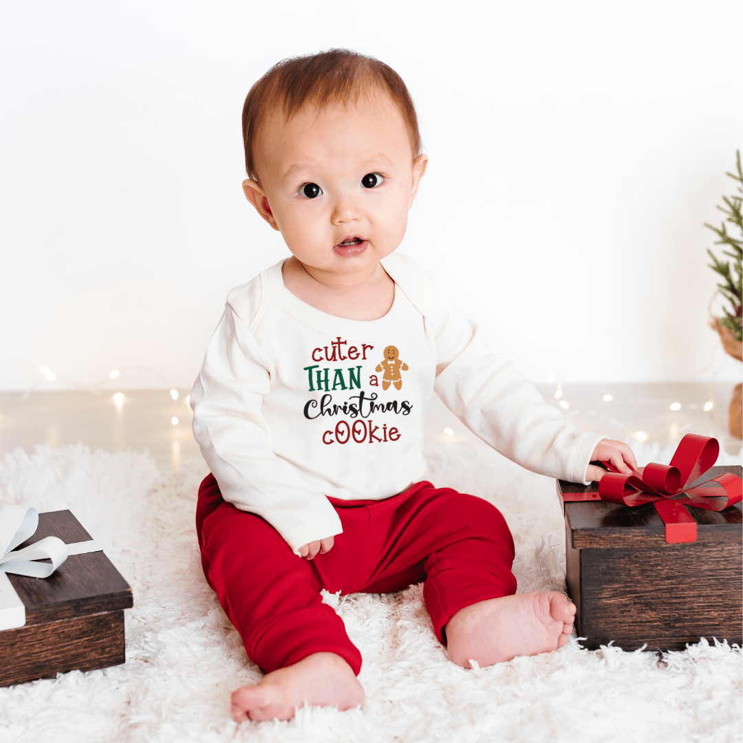 Baby long sleeve graphic bodysuit | christmas cookie finn + emma