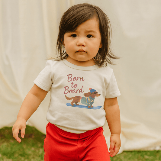 Baby graphic tee | born to board finn + emma