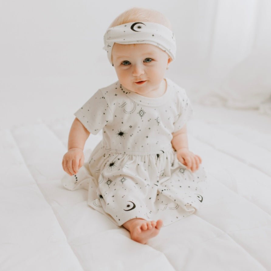 Baby short sleeve twirl dress | celestial finn + emma