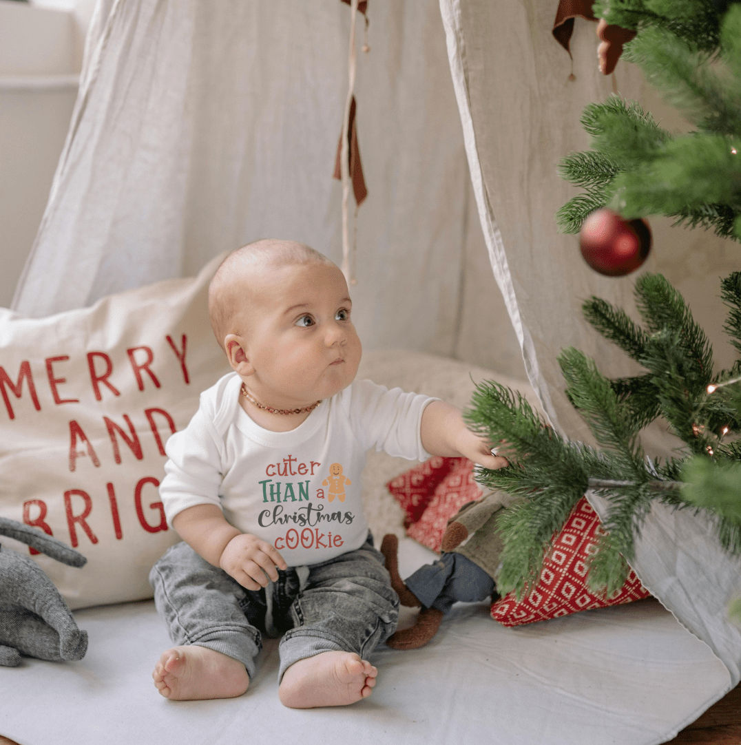 Baby long sleeve graphic bodysuit | christmas cookie finn + emma