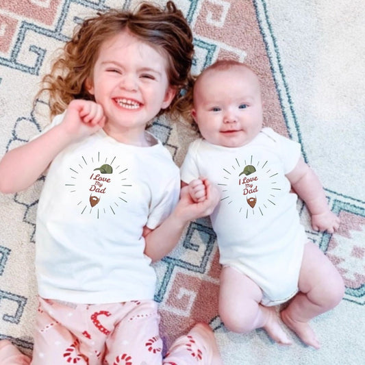 Baby graphic tee | love dad beard finn + emma