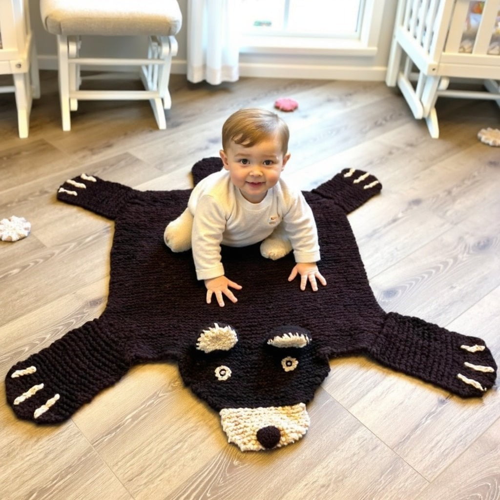 Baby Organic Wool Play Mat + Nursery Rug  | Brown Bear finn + emma