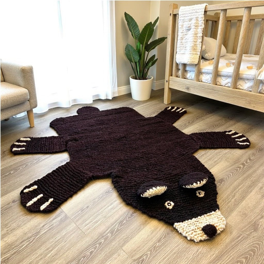Baby Organic Wool Play Mat + Nursery Rug  | Brown Bear finn + emma