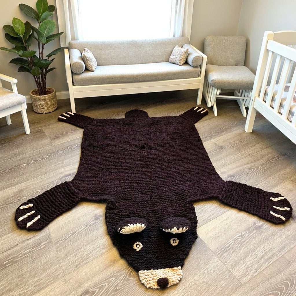 Baby Organic Wool Play Mat + Nursery Rug  | Brown Bear finn + emma