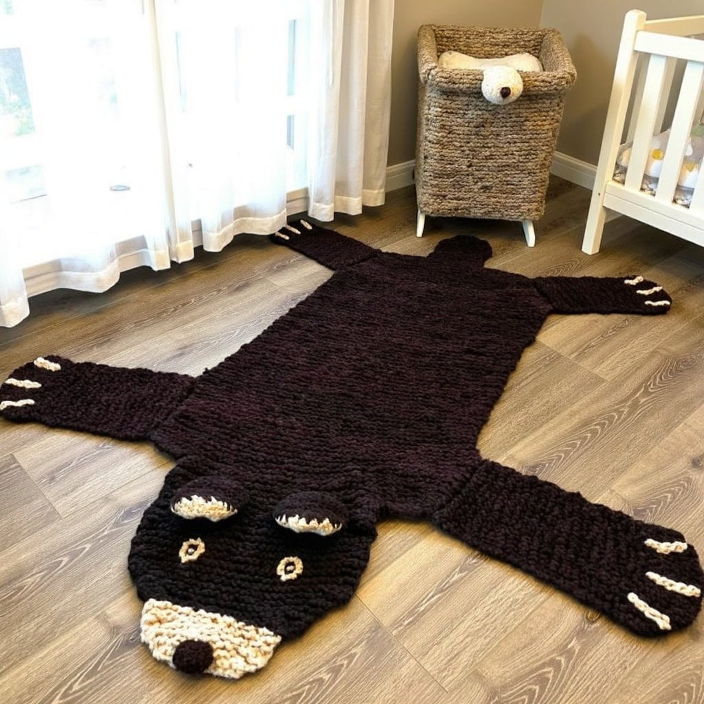 Baby Organic Wool Play Mat + Nursery Rug  | Brown Bear finn + emma