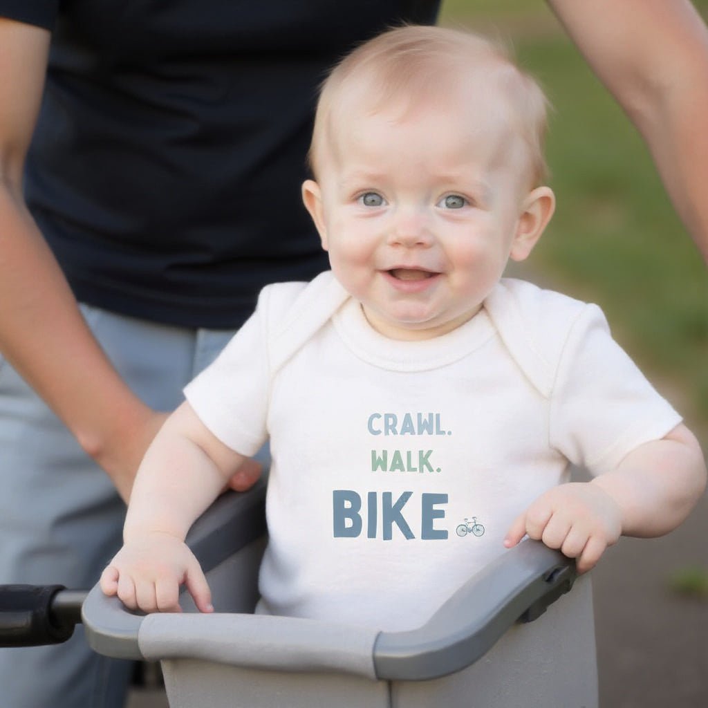 Baby graphic bodysuit | crawl walk bike finn + emma