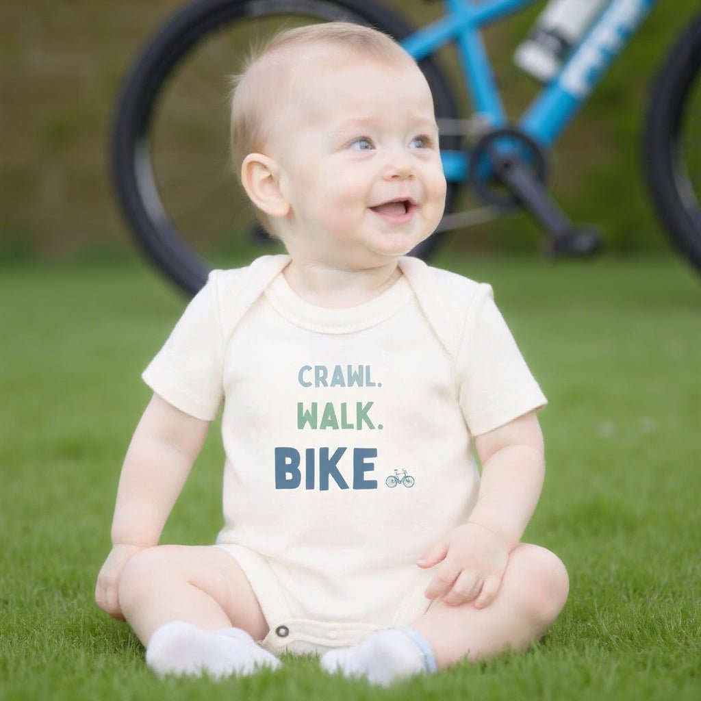 Baby graphic bodysuit | crawl walk bike finn + emma
