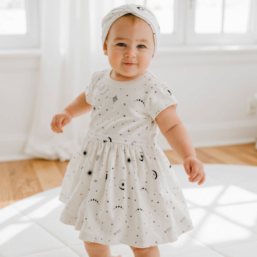 Baby short sleeve twirl dress | celestial finn + emma