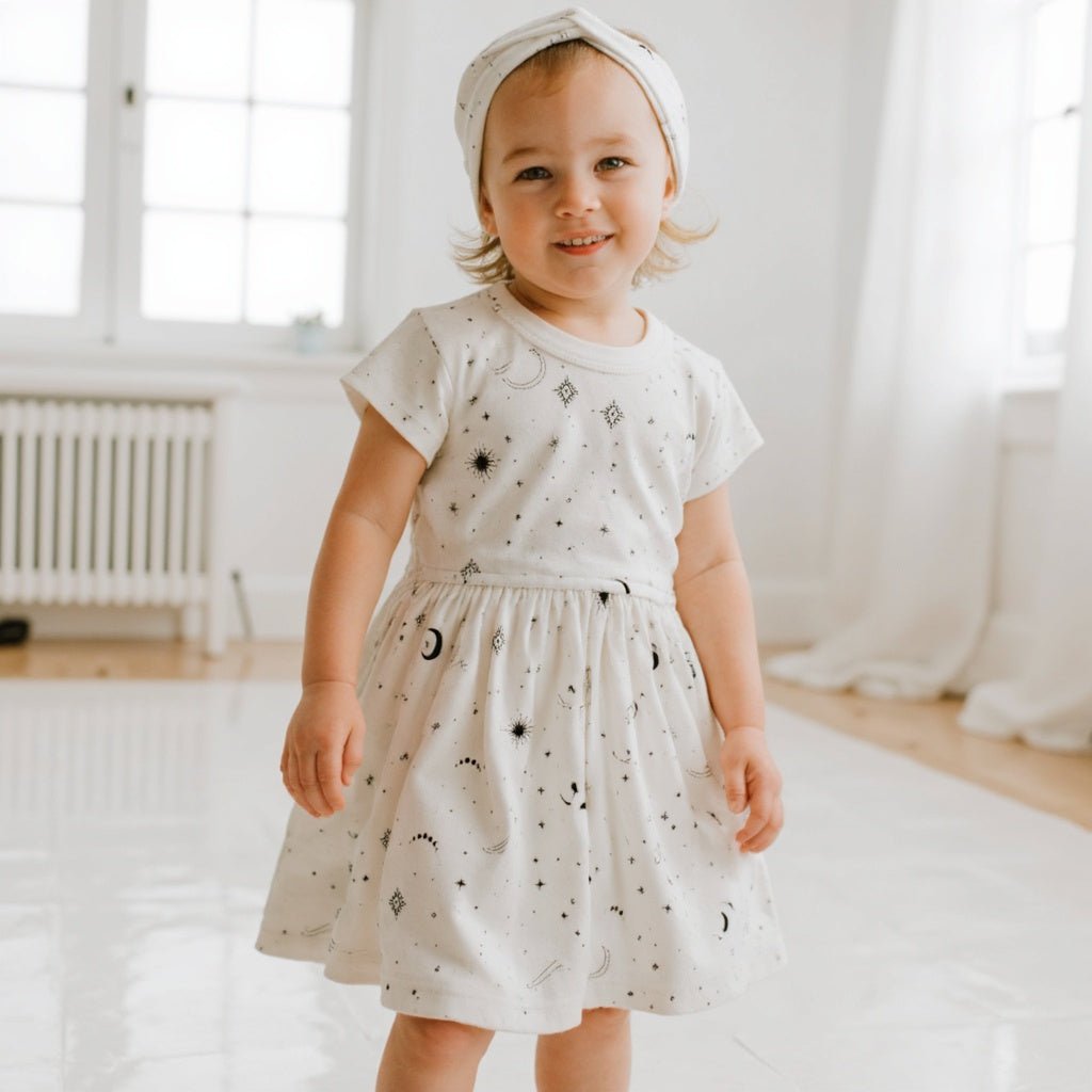 Baby short sleeve twirl dress | celestial finn + emma