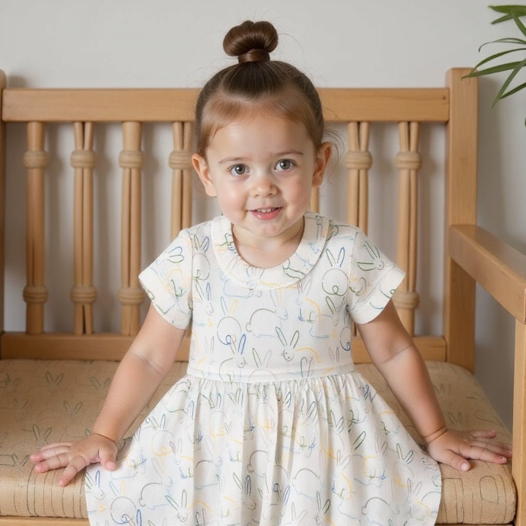 Baby short sleeve twirl dress | bunnies finn + emma