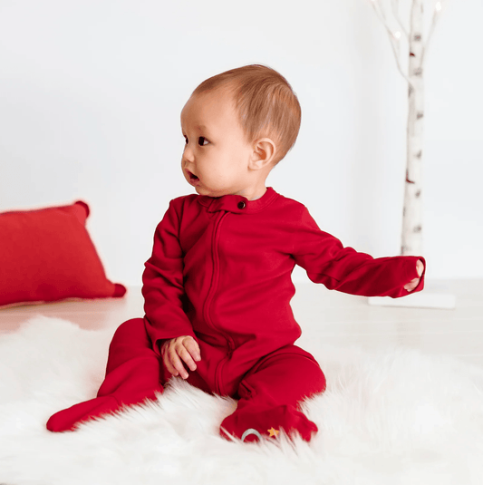 Baby 2 pc.  footie set | Red and Green finn + emma